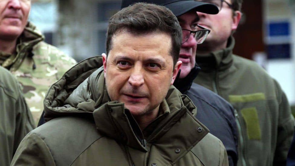 Ukrainian President Volodymyr Zelensky by first american news