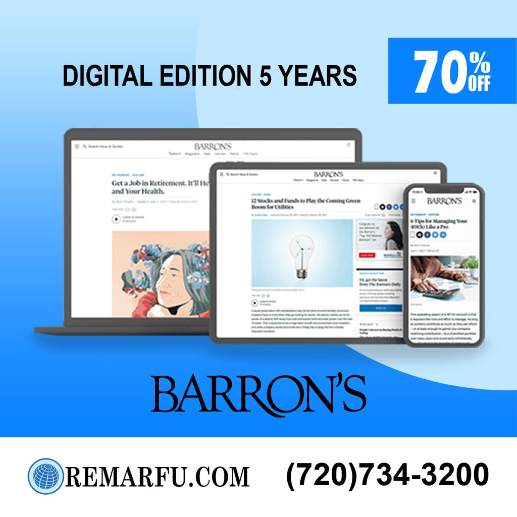 Digital subscription to Barron's News for 5 years at 70% off