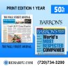 The Wall Street Journal and Barron's Print Subscription 1-Year